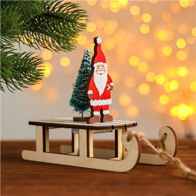 Декор с подсветкой «Дед мороз на санках», 2 круглые, 8×18×15.5 см