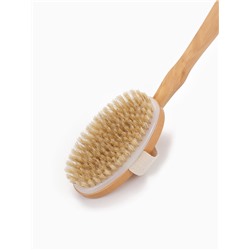 Щётка массажная для тела, из натуральной щетины, с ручкой, гладкая