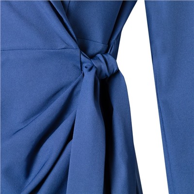 Платье женское с поясом миди MIST plus-size, размер 54, синее