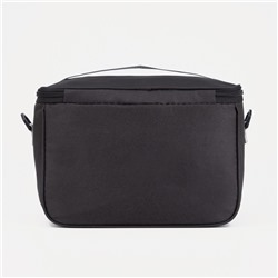 Термосумка на молнии, объём 8 л, наружный карман, регулируемый ремень, чёрная