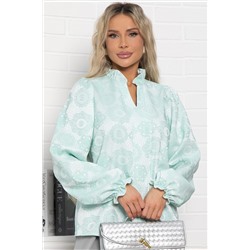Блуза Доменика (бело-мятная) Б15017-18М