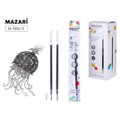 Стержень гелевый 130 мм M-7902-71 черный 0.5мм Mazari