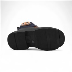 Ботинки демисезонные 5921-2В черно синие п/п