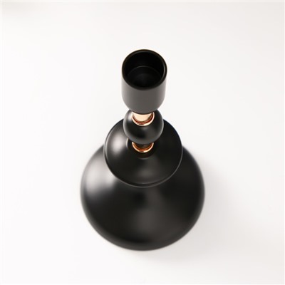 Металлический подсвечник на 1 свечу «Ирада», d=2 см, с золотом 9×9×19.5 см