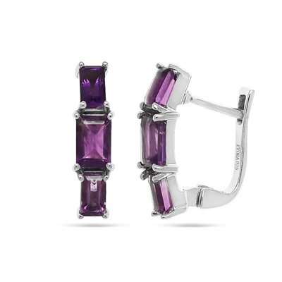 Серьги из серебра аметист, Андреа