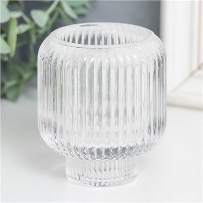 Стеклянный подсвечник на 1 свечу «Галла», двухсторонний: d=5 см и 2.2 см, прозрачный, 6.5×6.5×8.5 см