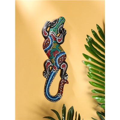 Панно «Геккон цветная абстракция», 30 см, дерево, МИКС