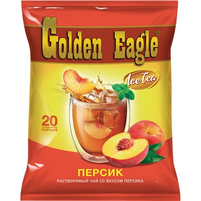Golden Eagle. Растворимый чай со вкусом персика мягкая упаковка, 20 пак.