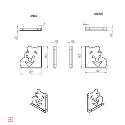 Кронштейн "Мишка" 180х180 мм, белый 2шт
