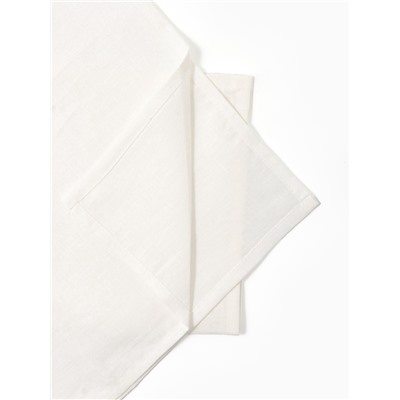 Набор салфеток с декоративными кольцами «Этель» Snow, 40×40 см - 4 шт., 100% лён