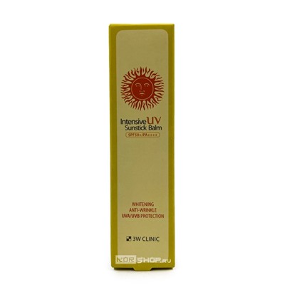 Интенсивный солнцезащитный стик Intensive UV Sunstick Balm 3W Clinic, Корея, 10 г. Срок до 03.01.2026.Распродажа