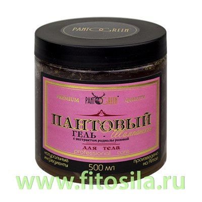 Пантовый гель для лица и тела с экстрактами родиолы розовой и красного корня, 500 мл, ТМ "PANTOGREEN"  ***