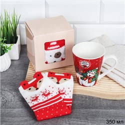 Подарочный набор Кружка 350 мл+ носки / 538A / в подарочной упаковке /АКЦИЯ Новогодний