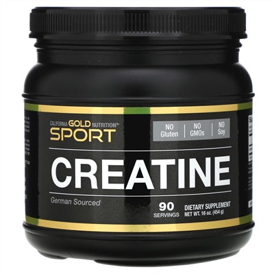 California Gold Nutrition, Creatine Powder, микронизированный моногидрат креатина, Creapure, без запаха, 16 унций (454 г)