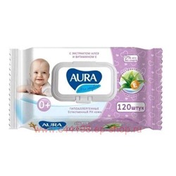 AURA Family Cалфетки влажные для детей Ultra Comfort Алоэ витамин Е №120