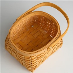 Корзина плетёная для хранения, 17×15×11.5 см, ручка h=12 см, секвойя, цвет натуральный