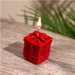 Свеча новогодняя «Коробочка с бантиком», 3.5×3.5×4 см, соевый воск