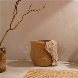 Корзина для белья плетеная круглая SL Home Orden, пеньковый канат, 35×40 см