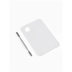 Палитра для смешивания лаков, 10×15 см, с шабером 15 см, прозрачная