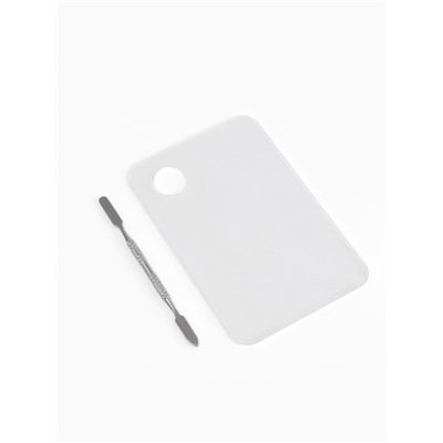 Палитра для смешивания лаков, 10×15 см, с шабером 15 см, прозрачная