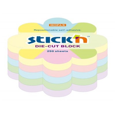 Бумага для заметок с клеевым краем 67х67 мм 250л пастель ассорти "Цветок" 21832 (1421621) Hopax