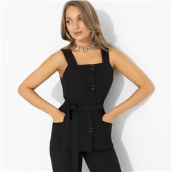 Жилет с поясом, Возьми паузу (чёрный, с поясом)