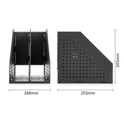 Накопитель д\бумаг верт. 2 отд. Deli 16.8*25.5*24.3см черный сборный (186292)
