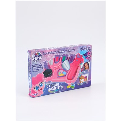 УЦЕНКА Набор мелки для волос с аксессуарами с блёстками 2в1 «Студия красоты» My little pony