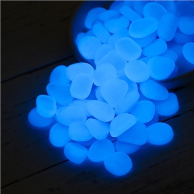 Декоративные камни для аквариума, 20 мм, 200 г, светящиеся, фиолетовые