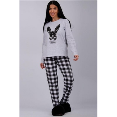 Пижама Секрет (Светло-серый меланж)