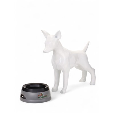 Миска-непроливайка для животных, с дополнительной вставкой от расплёскивания, 19×8 см, серая