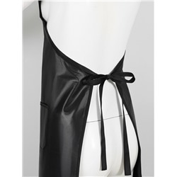 Фартук парикмахерский, односторонний, 3 кармана, 76×66 см, ПВХ, чёрный