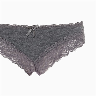 Набор женских трусов слипы (3 шт.), цвет серый/синий/бордовый, размер М (42-44)