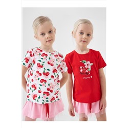 Фуфайка трикотажная для девочек (футболка), 2 шт в комплекте PLAYTODAY, 1242814