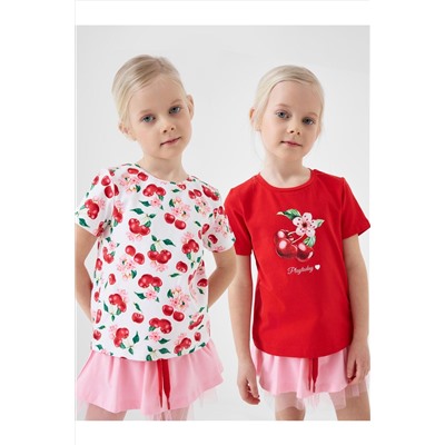 Фуфайка трикотажная для девочек (футболка), 2 шт в комплекте PLAYTODAY, 1242814