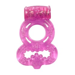 Розовое эрекционное кольцо Rings Treadle с подхватом