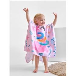 Полотенце - пончо детское махровое «Крошка Я. Фламинго», 60×120 см, розовое