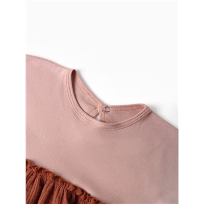 Платье для девочки «Крошка Я. Муслин», рост 68-74 см, коричневое