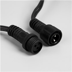 Гирлянда "Бахрома" 3 х 0.6 м , IP65, УМС, тёмная нить каучук, 108 LED, свечение синее, 220 В