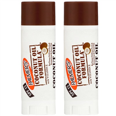 Palmer's, бальзам для губ с кокосовым маслом, SPF 15, 2 шт., 0,30 унции (0,8 г)