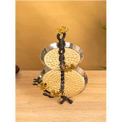 Фруктовница 2-х ярусная «Крю», 18×18×30 см, нержавеющая сталь