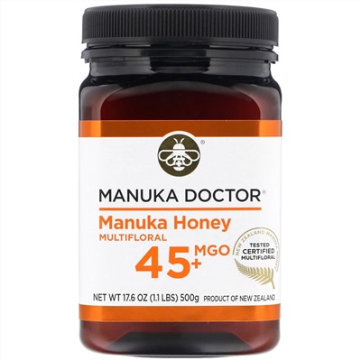 Manuka Doctor, Manuka Honey Multifloral, MGO 45+, 1.1 lbs (500 g)
