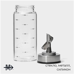 Бутылка для соусов и масла Magistro «Мист», 200 мл, 5.5×17.5 см, с мерной шкалой, стекло, прозрачная