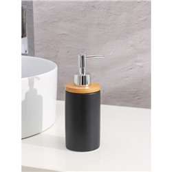 Аксессуары для ванной SAVANNA «Натура», 2 предмета: дозатор 400 мл, стакан, на подставке, чёрные