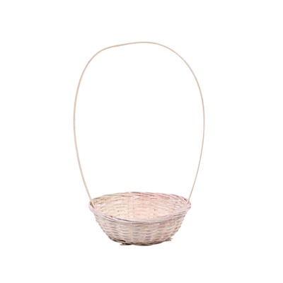 УЦЕНКА Корзина плетеная 20 х 20 х 8 см, ручка h=21 см белый