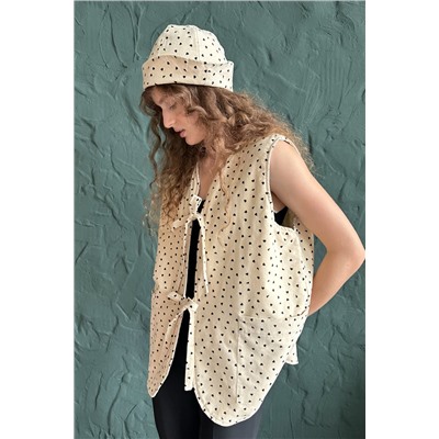 Жилет стеганый  HOME109/03/Бежевый, черный