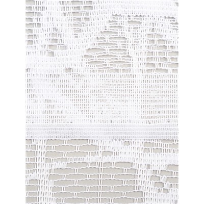 Тюль на кухню без шторной ленты, размер 165×170 см, цвет белый, 100% полиэстер