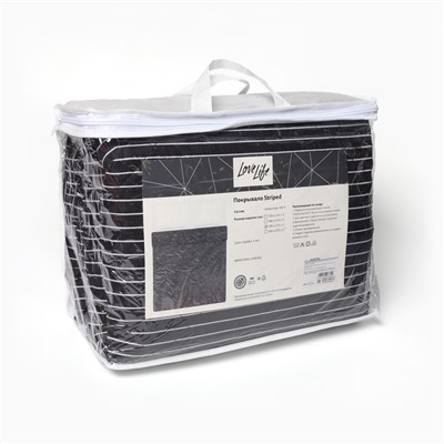 Покрывало LoveLife евро Striped 200×210±5 см, новосатин, 100%п/э