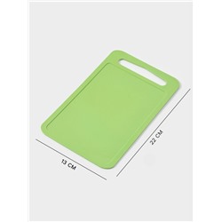 Доска разделочная Доляна, пластик, прямоугольная, 22×13 см, зелёная