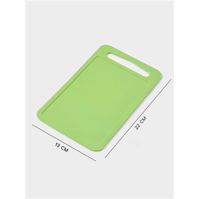 Доска разделочная Доляна, пластик, прямоугольная, 22×13 см, зелёная
